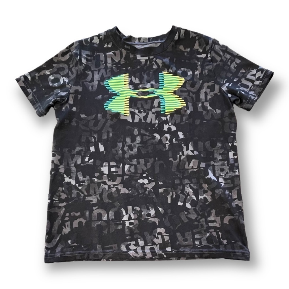 Under Armour Youth Med Heat Gear Tech Logo Print Short Sleeve Tee